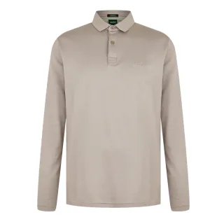 Boss - "Pirol" Poloshirt für Herren, Langärmlig (Braungrau)