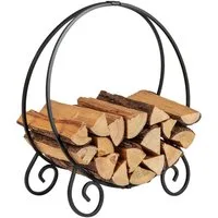 COSTWAY Kaminholzregal, BxTxH:27x59x64 cm, Metall, klappbarer Kaminholzständer für Innen und Aussen