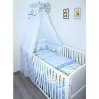 Primawela Babybettwäsche Baby Bettset - 6 teiliges Set mit Chiffon Himmel Bettwäsche Nestchen