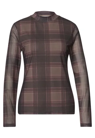 Street One - LTD QR printed mesh round neck 37870_sanded_amber - Gr. - 36