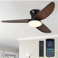 Rosnek Deckenventilator mit Beleuchtung, Fernbedienung, Timer & leiser DC-Motor, 100 cm, 6 Stufen, 3 Lichtfarben, dimmbar, Wohn-/Schlafzimmer