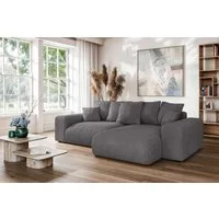 Home affaire Ecksofa LAKESIDE klein mit Bettfunktion und Bettkasten, B/T/H 235/142/84 cm, L-Form, Recamiere beidseitig montierbar, mit Wellenunterfederung