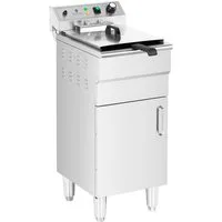 Royal Catering Fritteuse RCPKF 13DSH, 5000 W, 16 L Fritöse mit Unterschrank Ablasshahn 400V