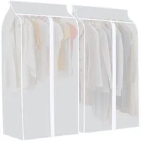 Mutig Kleidersack 2 Stück Staubdichte Kleidersäcke mit Reißverschluss, Kleidersack (transparente Kleiderhülle, Mottensicher, feuchtigkeitsbeständig, schimmelresistent) für Anzug Mantel Kleid Hemden T-Shirt Jacke Aufbewahrung