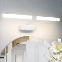 Nettlife LED Spiegelleuchte Schwarz 6W/8W 4000K 40/60CM Spiegellampe, LED fest integriert, Neutralweiß, für Küche schrank Keller