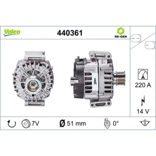 Valeo Generator  220A Mercedes Cls E-Klasse Gl-Klasse M-Klasse