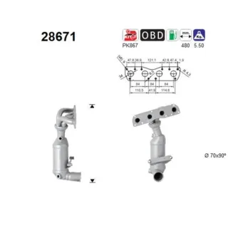 AS Katalysator  Citroen C3 C4 Mini Peugeot 207 207+ 308