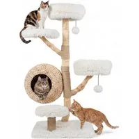 KOMFOTTEU Kratzbaum 5-stufiger Katzenbaum, mit Katzenhöhle, Jute-Kratzsäulen & gepolsterte Plattformen