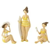 MF Dekofigur Dekofiguren Sunny Girls 3er Set Badefiguren Sitzend 18 cm (3 St)