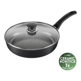 BALLARINI Bari Schmorpfanne mit Deckel, 28 cm, Aluminium, Keramische Antihaftbeschichtung