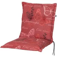 KETTtex Sesselauflage Niederlehner Bali extra 2386 rot Schmetterlinge 105x50x8 cm KETTtex