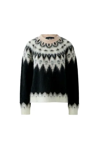 Oui - Pullover black red - Gr. - 34