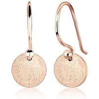 Elli Paar Ohrhänger Ohrhänge Plättchen Kreis Matt Schmuck Geschenk 925 Silber, Geo