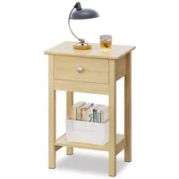 WLIVE Nachttisch Nachttisch mit Schublade und Ablage, Beistelltisch Holz 40×30×60,6cm (1 Tisch), schmal, offenes Fach