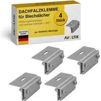 avoltik Solarmodul-Halterung Dachfalzklemme Stehfalzdach Edelstahl Montage Dach Befestigung Solar, (4er Set, 6er Set, 10er Set, 50er Set, 4-tlg., Avoltik Dachfalzklemme Stehfalzdach Edelstahl Montage Dach Befestigung, Zur Befestigung an Dachfalzen)