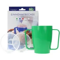 Dr. Junghans Medical GmbH Schnabelbecher Dr.Junghans Schnabelbecher 2 Griffe, 2 Deckel, grün, Polypropylen, 2 Deckel mit 4mm / 12mm Öffnungen
