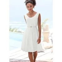 LASCANA Spitzenkleid mit breiten Trägern und tiefem Rundhalsausschnitt elegantes Sommerkleid, Partykleid, Festkleid, Cocktailkleid, festlich
