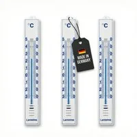 Lantelme Gartenthermometer 3 Stück für Innen und Außen Thermometer Set Analog Farbe Weiß 17cm, 3-tlg., Temperatur -30 bis 50°C, Außenthermometer Deutsche Herstellung
