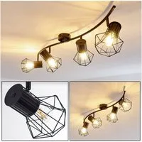hofstein Deckenleuchte »Pomari« Deckenlampe aus Metall in Schwarz, ohne Leuchtmittel, E27, Spot in Gitter-Optik und Lichteffekt an der Decke