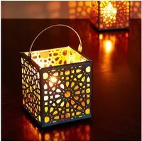Marrakesch Orient & Mediterran Interior Teelichthalter Orientalischer Teelichthalter Assa handgemacht aus Glas in Weiß 10 cm (1 St), Handarbeit