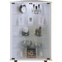 VCM Standvitrine Holz Glas Eckvitrine Vitrine Sammelvitrine Jecka L (1-St) 88x67x23cm Vitrinenschrank, Glasschrank, stehend
