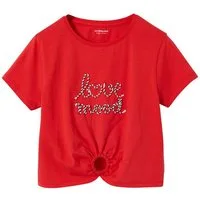 vertbaudet Kurzarmshirt T-Shirt Mädchen mit Zierknoten am Saum