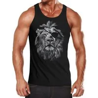 Neverless Tanktop cooles Herren Tank-Top mit großem Löwen Aufdruck Neverless®Lion Eye mit Print