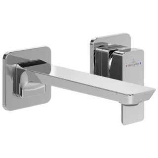 Villeroy und Boch Subway 3.0 Zweiloch-Einhebelwaschtischmischer TVW11200700061 fester Auslauf, ohne Ablaufgarnitur, Wandmontage, chrom