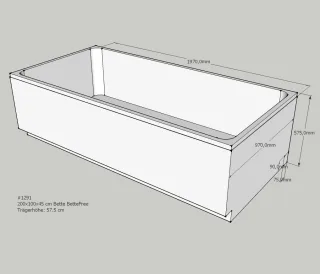 Neuesbad Wannenträger für Bette Free 200x100 SW11467