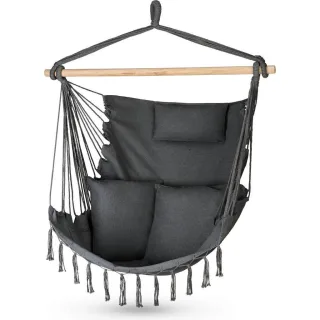 Outtec Hängesessel, Schwarz, Textil, 1-Sitzer, 100x130x75 cm, Gartenmöbel, Hängesessel