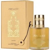Lattafa Duft-Set Fire on Ice Eau de Parfum 110 ml + Parfümzerstäuber (leer) Set