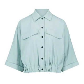 zero - Kurze Blouson-Jacke mit Halbarm blau - Gr. - 42