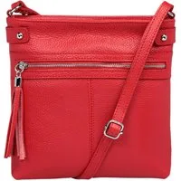Caspar Umhängetasche Mittelgroße Crossbody Bag Leder Tasche - CLASSIC LINE - Modell No.825, elegant, robust & unempfindlich - 100% Echtleder - Handmade in Italy