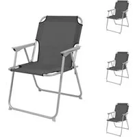 Mojawo Klappstuhl 4 Stück Campingstuhl Stoff Oxfort Metall Anthrazit