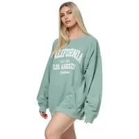 Worldclassca Longsweatshirt Worldclassca Oversized Sweatshirt CALIFORNIA Print Langarm Pullover