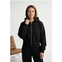 Calvin Klein Jeans Sweatjacke LS MONOGRAM TERRY CROP RELAXED F Regular fit mit Kapuze mit Kordelzug
