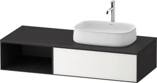 Duravit Zencha Konsolenwaschtischunterbau wandhängend Weiß & Graphit n/a & Supermatt 1300x550x281 mm ZE4819064800000