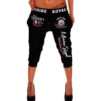 Jaylvis Sweatshorts Damen Short Bermuda Kurze Jogginghose 3/4 Hose Sport Marine Royal