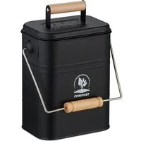 relaxdays Biomülleimer Komposteimer Küche 3,5 Liter, schwarz