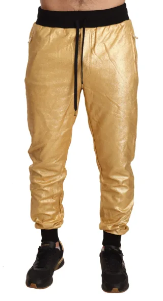 Dolce Gabbana Metallische Gold Jogginghosen