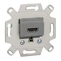 High-Definition-Multimedia-Interface Anschlussdose Einsatz einfach grau, Retail