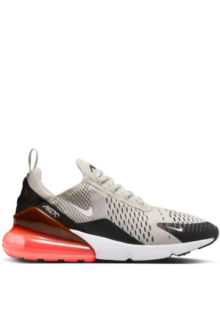 Nike Air Max 270 Turnschuhe, Schwarz/Hellknochen-Hot Punch