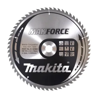 Makita Kreissägeblatt MAKFORCE, 355/30 mm - 60 Zähne - 2,2 mm - CleanCut - Holz - B-32384