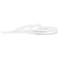 Creativery Satinband, Satinband 6mm x 25m Rolle Weiß
