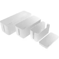 LogiLink Kabelbox KAB0078, Set, 3 Größen, zum Verstecken von Kabelgewirr, Weiß