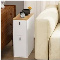 JEOBEST Nachttisch Nachtschrank Beistelltisch mit 2 Schubladen, Schmal, Moderner Nachtkommode für Schlafzimmer 25x50x70cm