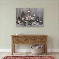 Art for the home LED-Bild Cosy Kerzen LED 60x90cm, Modern, Zen (1 St), LED-Leinwand gemütliche Kerzen 60 x 90 cm