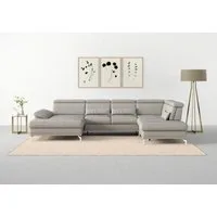 sit&more Wohnlandschaft Cabrio U-Form, B: 359 cm, mit Sitztiefen-, Arm- & Kopfteilverstellung, 3 Nierenkissen, Federkern, optional Bettfunktion und Stauraum