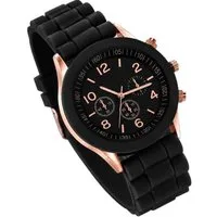 Taffstyle Quarzuhr Damen Uhr Silikon Armbanduhr Chrono Look Roségold leicht elegant, (Modische Damenarmbanduhr mit weichem Silikonarmband, roségoldfarbenen Details und angenehmem Tragekomfort in verschiedenen Farben)