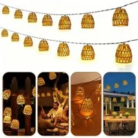 VIVIHEYDAY LED-Lichterkette Lampion Lichterkette Batteriebetrieben, 15 Lampion LEDs, I Timer-Funktion I für Halloween Weihnachten Party Terrasse Deko